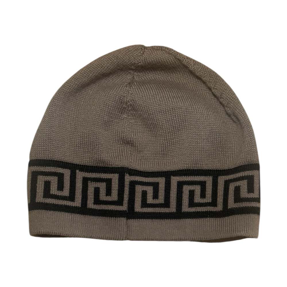Versace Greca Pattern Knit Beanie skully type